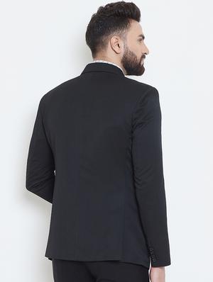 black solid single breasted casual blazer - 16584832 - Standard Image - 3