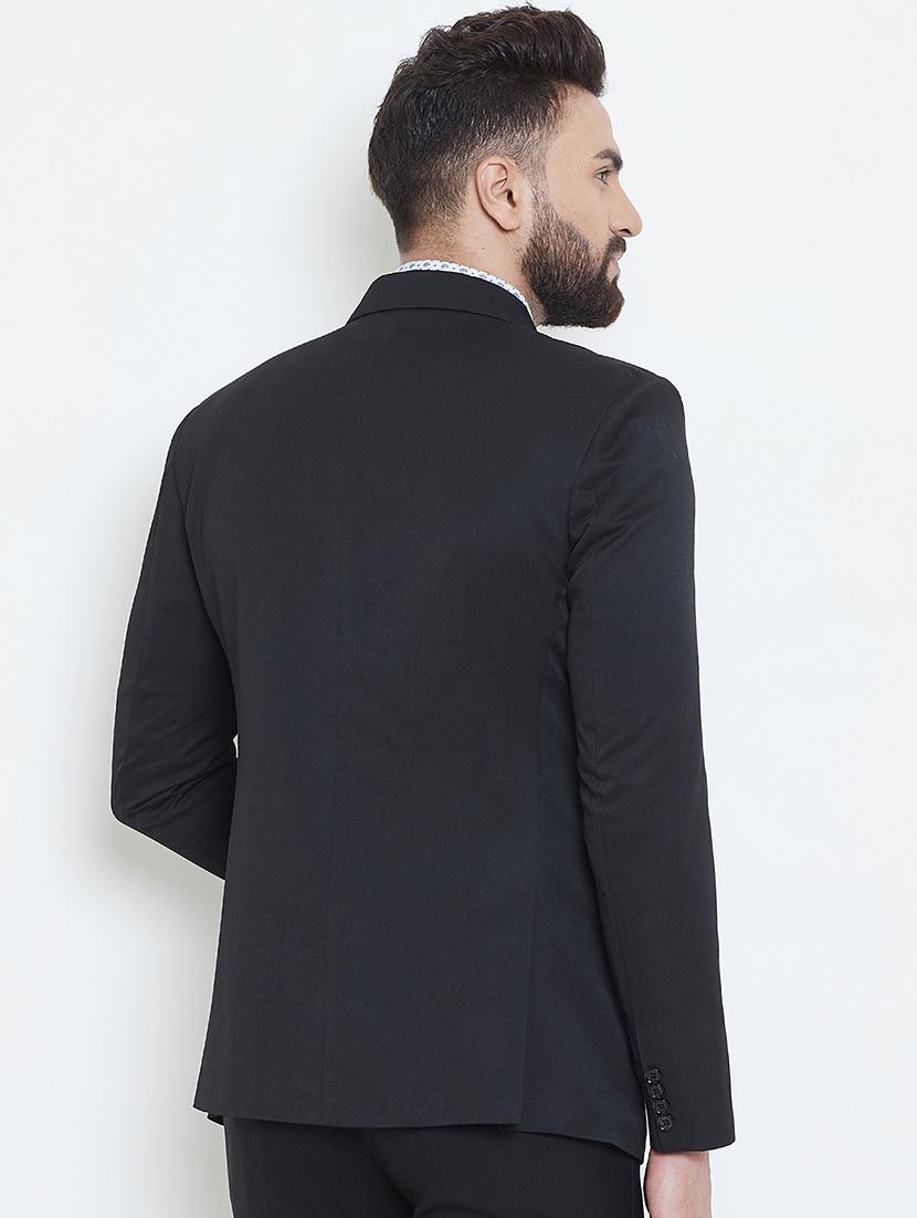 black solid single breasted casual blazer - 16584832 - Zoom Image - 3