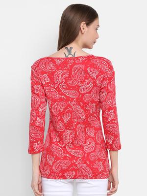 round neck paisley tee - 16584948 - Standard Image - 3