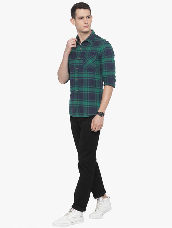 blue checkered casual shirt - 16585396 - Zoom Image - 3