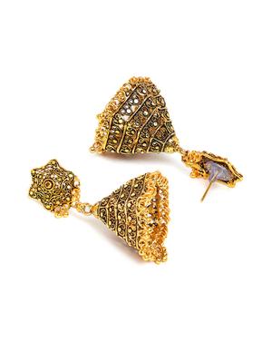 gold jhumka earring - 16585556 - Standard Image - 3