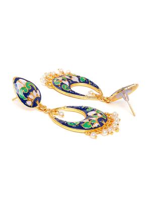 blue metal drop earring - 16585586 - Standard Image - 3