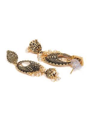 gold metal drop earring - 16585595 - Standard Image - 3