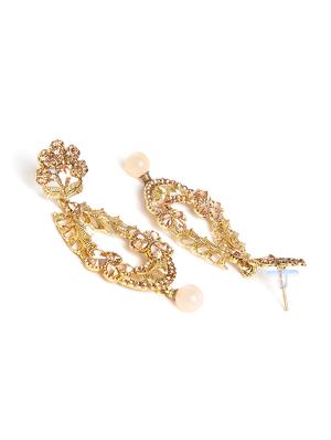 gold metal drop earring - 16585665 - Standard Image - 3