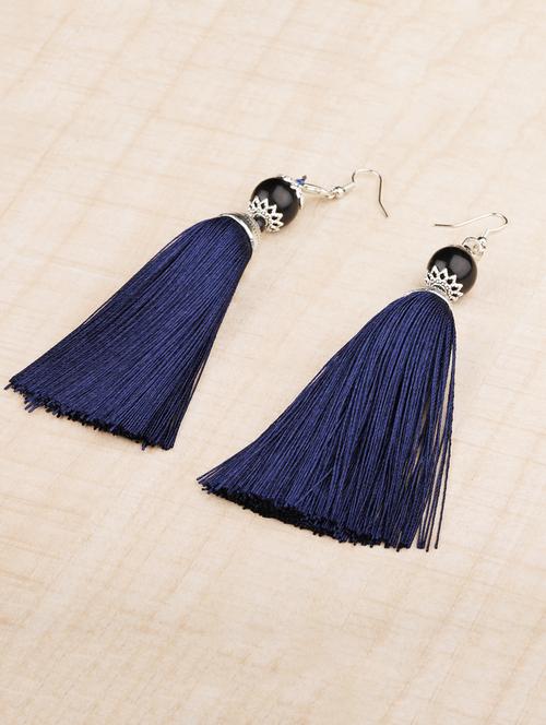 blue metal drop earring - 16585770 - Standard Image - 1