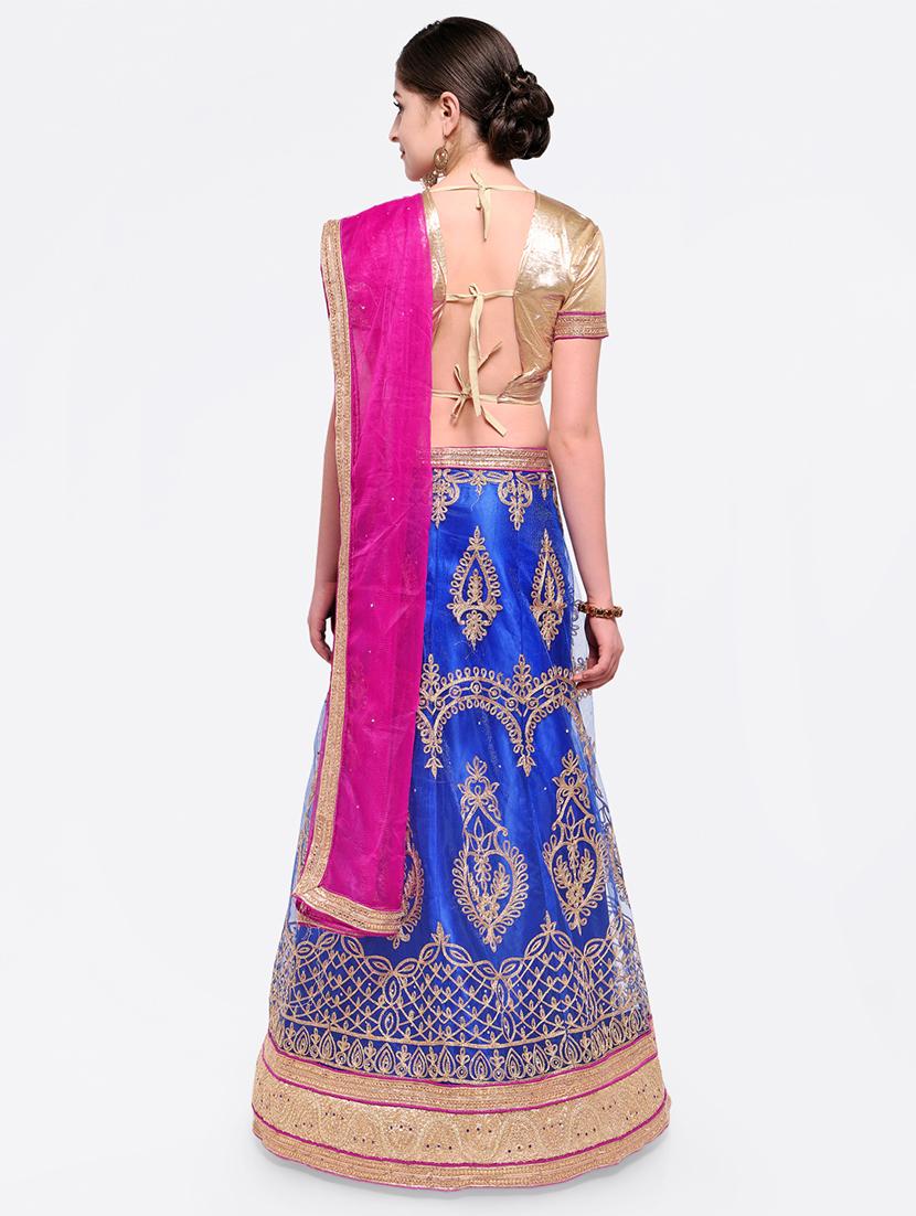 embroidered contrast lehenga - 16585937 - Zoom Image - 3