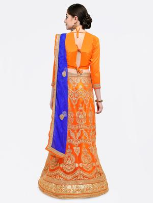embroidered contrast lehenga - 16585941 - Standard Image - 3