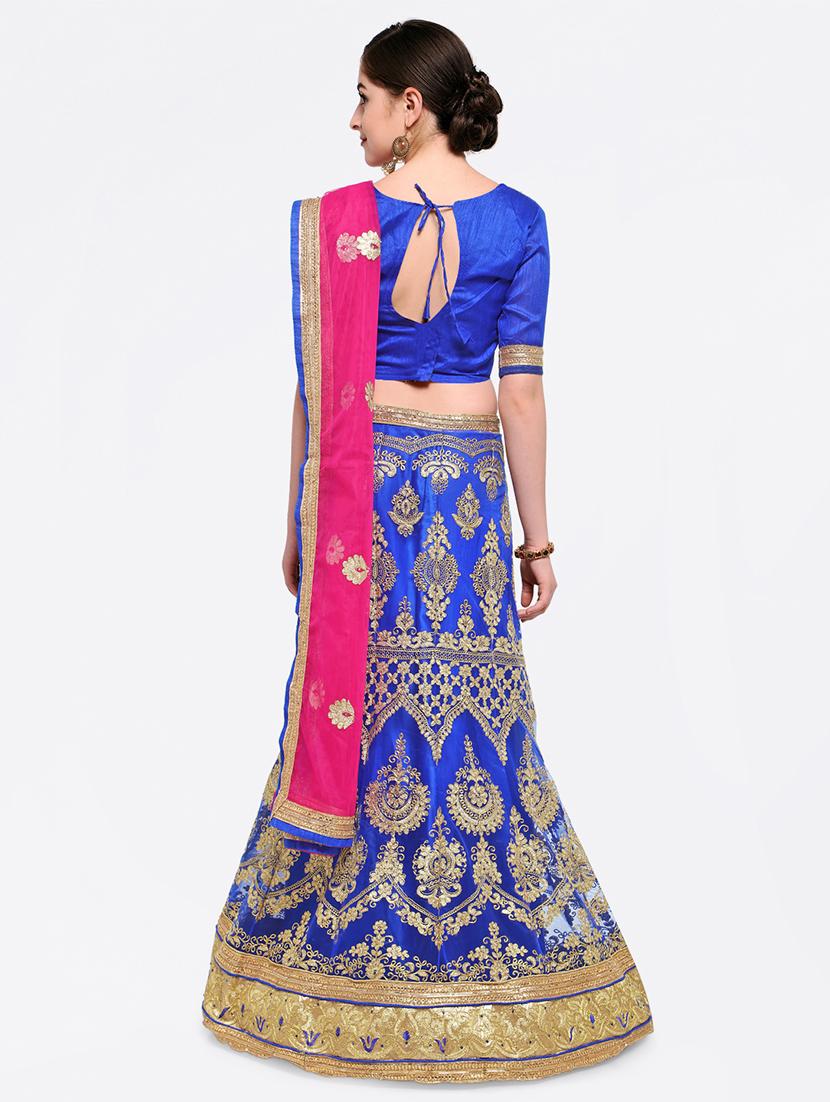 embroidered contrast lehenga - 16585945 - Zoom Image - 3
