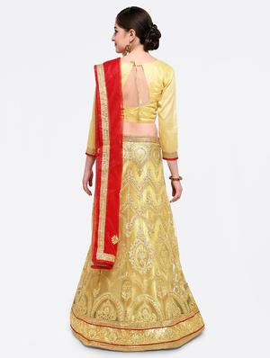 embroidered contrast lehenga - 16585946 - Standard Image - 3