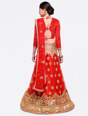 embroidered a-line lehenga - 16585950 - Standard Image - 3