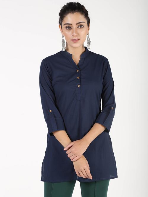 solid straight kurti - 16586324 - Standard Image - 1