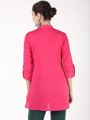 solid straight kurti - 16586325 - Standard Image - 3