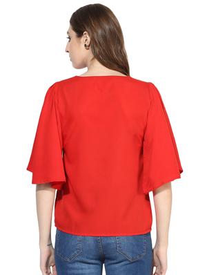 bell sleeved solid top - 16586431 - Standard Image - 3