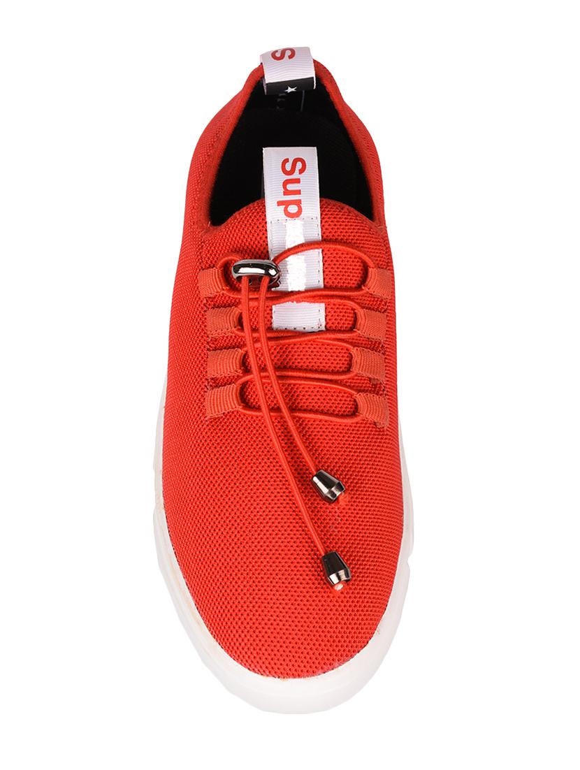 red fabric lace up sneakers - 16586701 - Zoom Image - 3