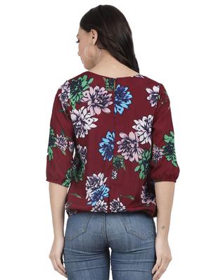 round neck floral blouson top - 16586832 - Standard Image - 3