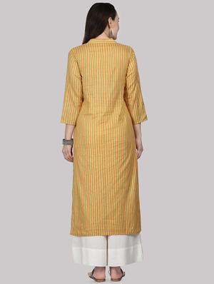 stripes straight kurta - 16587091 - Standard Image - 3