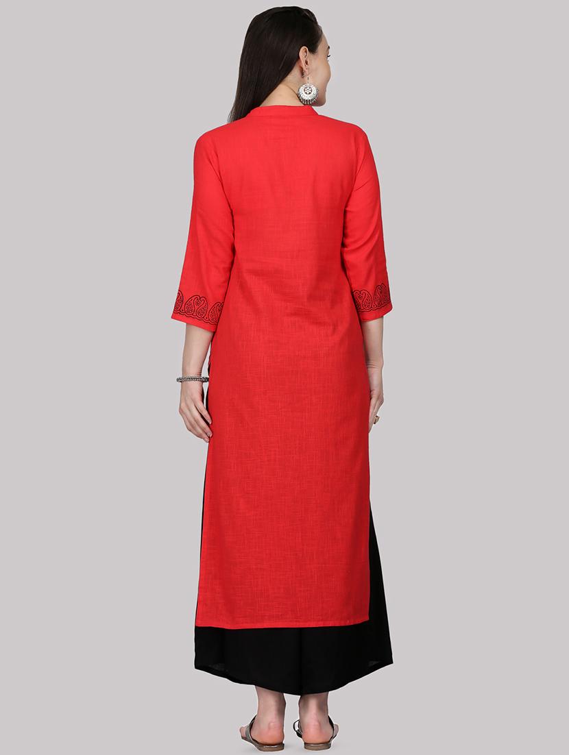paisley printed straight kurta - 16587093 - Zoom Image - 3