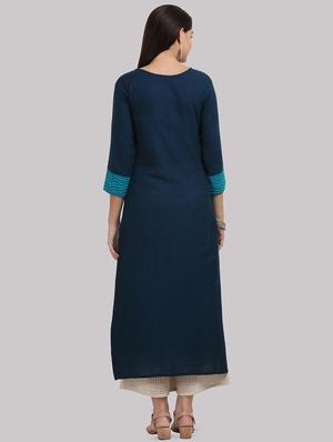 patch work straight kurta - 16587133 - Standard Image - 3