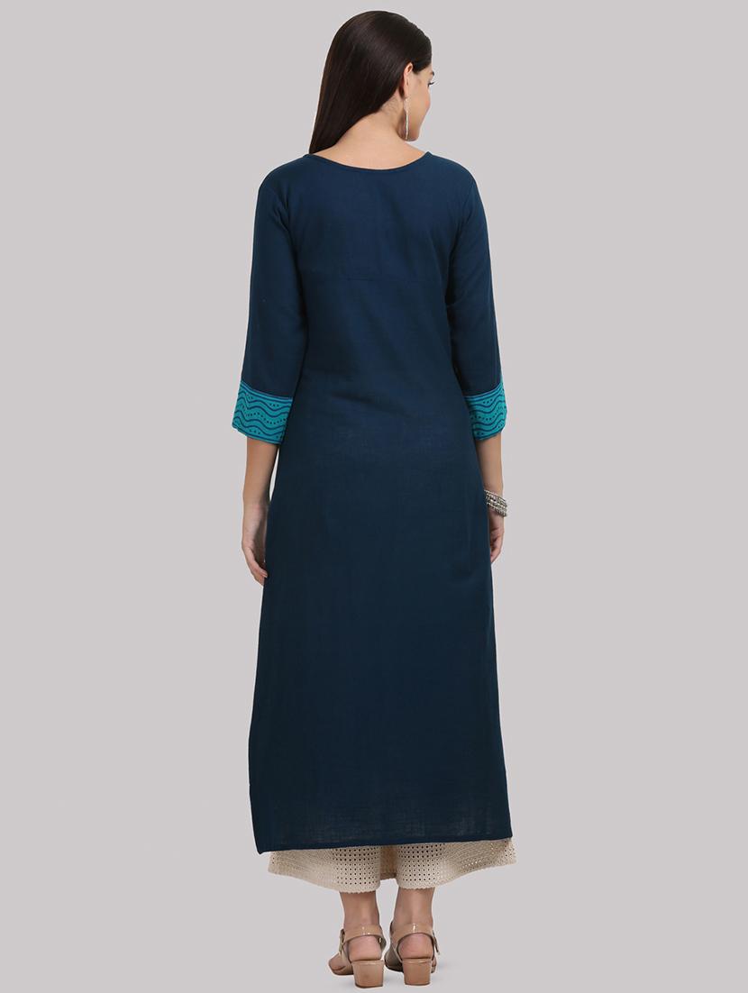 patch work straight kurta - 16587133 - Zoom Image - 3