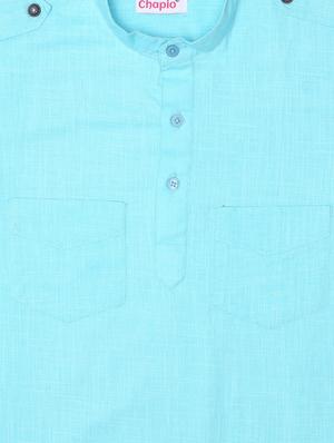 blue cotton kurta - 16587716 - Standard Image - 3