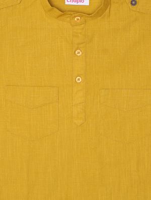 gold cotton kurta - 16587736 - Standard Image - 3