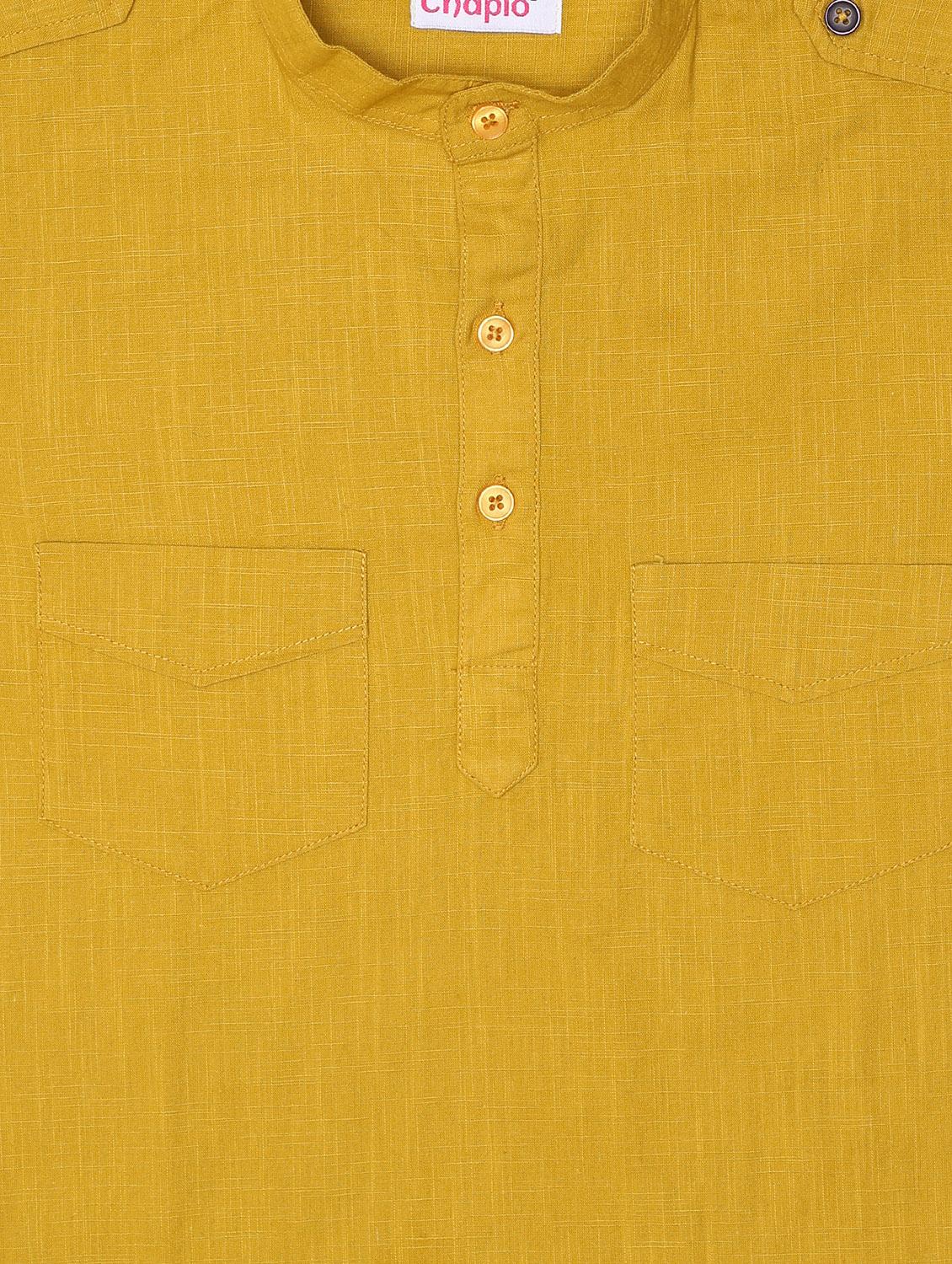 gold cotton kurta - 16587736 - Zoom Image - 3