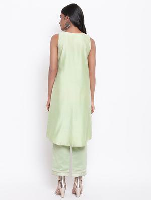 pastel pleated flared kurta - 16589568 - Standard Image - 3