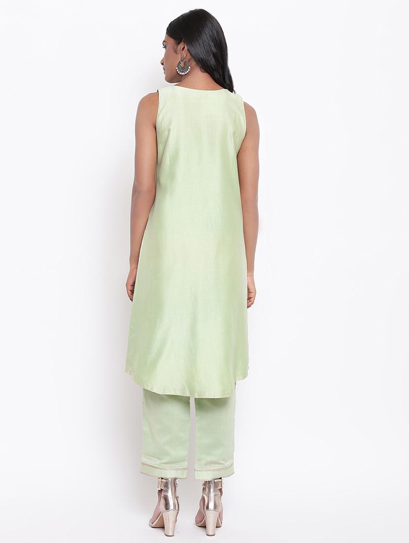 pastel pleated flared kurta - 16589568 - Zoom Image - 3