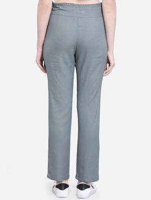 tie up waist solid trouser - 16589601 - Standard Image - 3