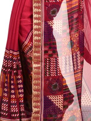 geometric printed saree - 16590616 - Standard Image - 3