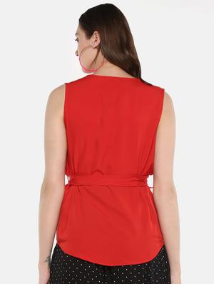 tie front cowl neck top - 16590709 - Standard Image - 3