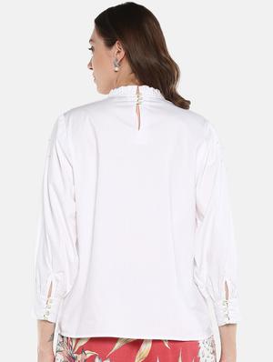 bishop sleeved mock neck top - 16590717 - Standard Image - 3