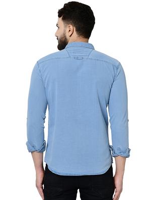 light blue solid casual shirt - 16590951 - Standard Image - 3