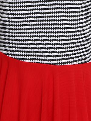 red asymmetric frock - 16591339 - Standard Image - 3