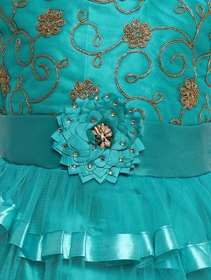 green net party gown - 16591365 - Standard Image - 3