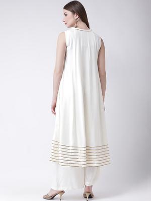gota work solid anarkali kurta - 16591846 - Standard Image - 3