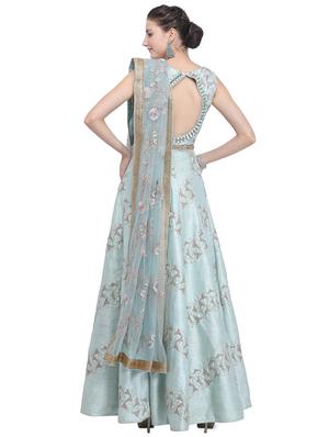 turquoise semi-stitched suit - 16591863 - Standard Image - 3