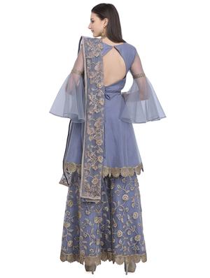 embroidered semi-stitched suit - 16591866 - Standard Image - 3