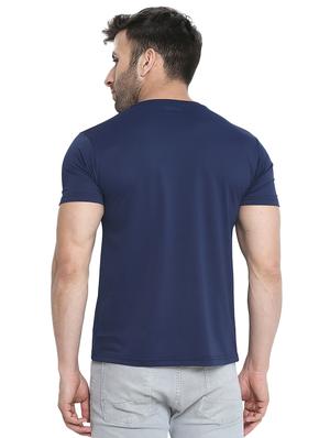 navy blue solid t-shirt - 16592047 - Standard Image - 3
