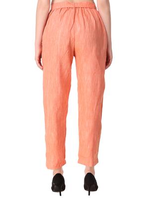 orange cotton flat front trousers - 16592147 - Standard Image - 3
