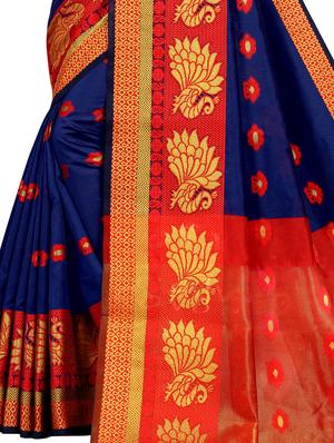 floral kanjivaram saree with blouse - 16592159 - Standard Image - 3