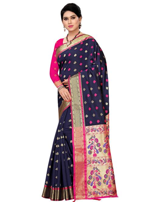 floral banarasi saree with blouse - 16592179 - Standard Image - 1