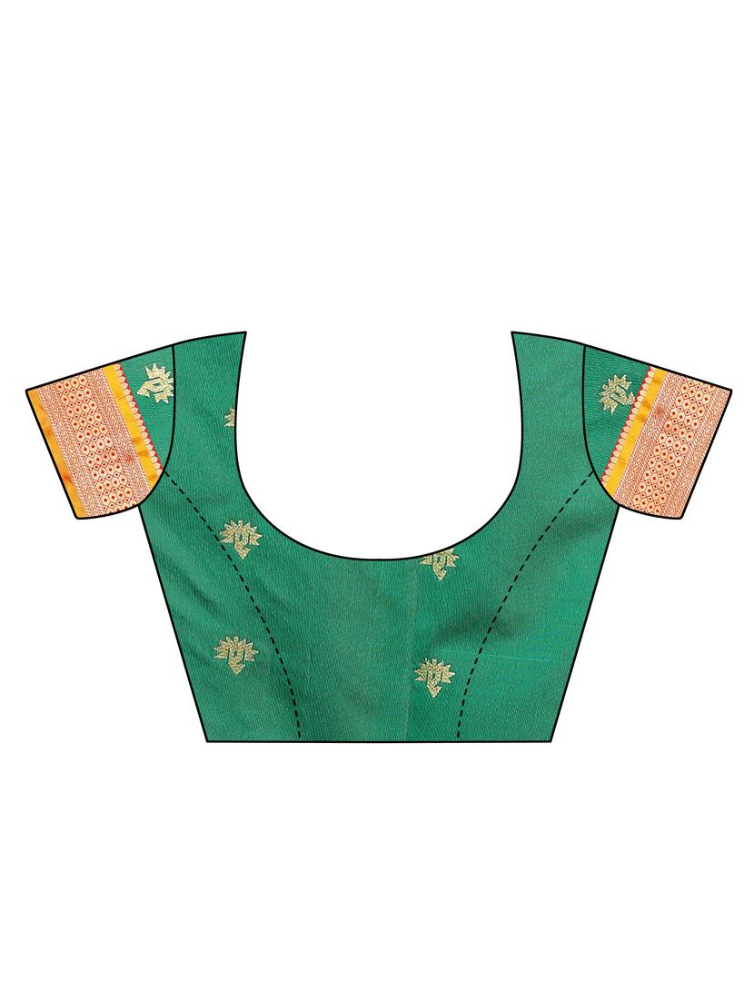 bordered banarasi saree with blouse - 16592186 - Zoom Image - 3