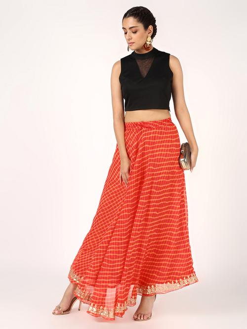 gota work stripes print flared skirt - 16592327 - Very Small Image - 1