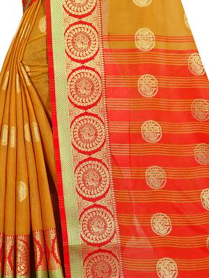 self-design banarasi saree with blouse - 16592355 - Standard Image - 3