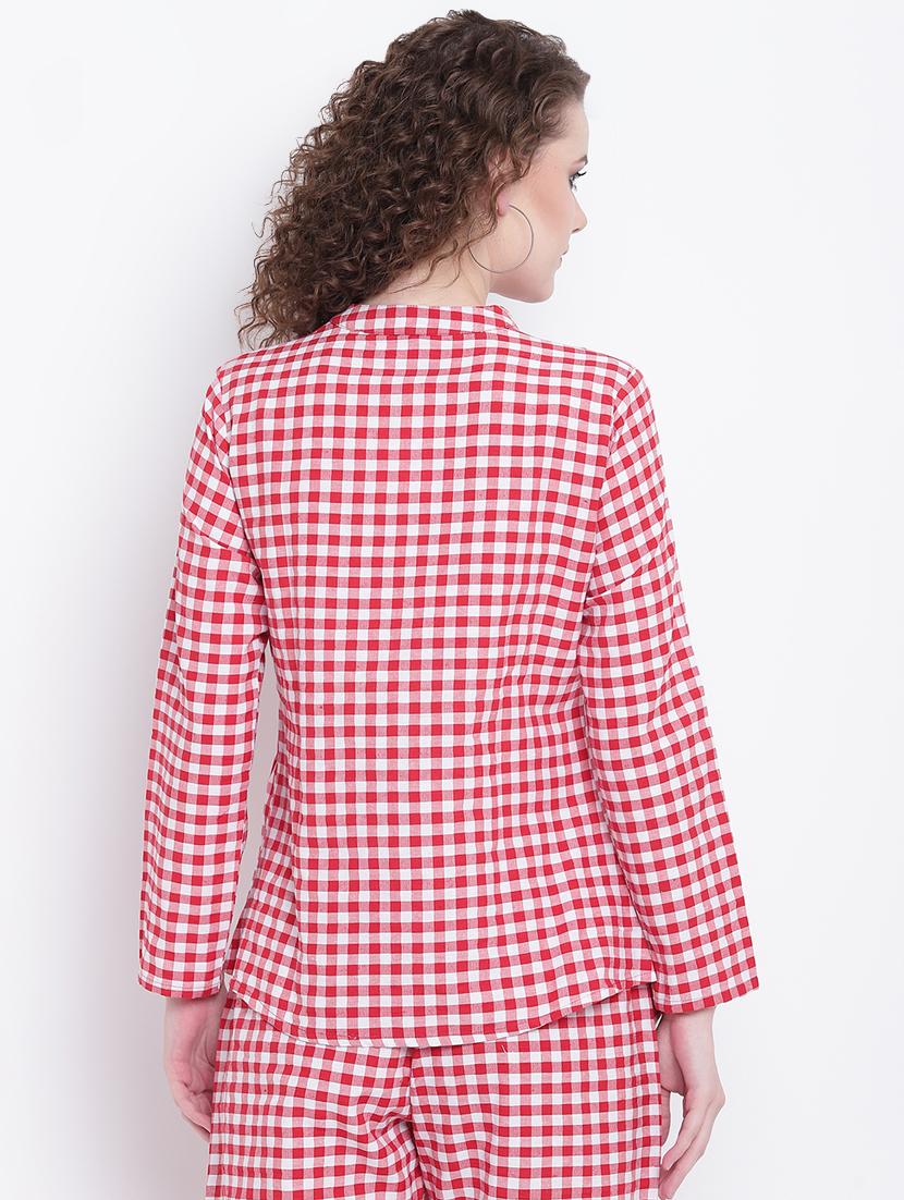 tie front gingham checkered western wear set - 16593170 - Zoom Image - 3