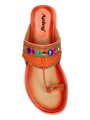 orange one toe sandals - 16593637 - Standard Image - 3