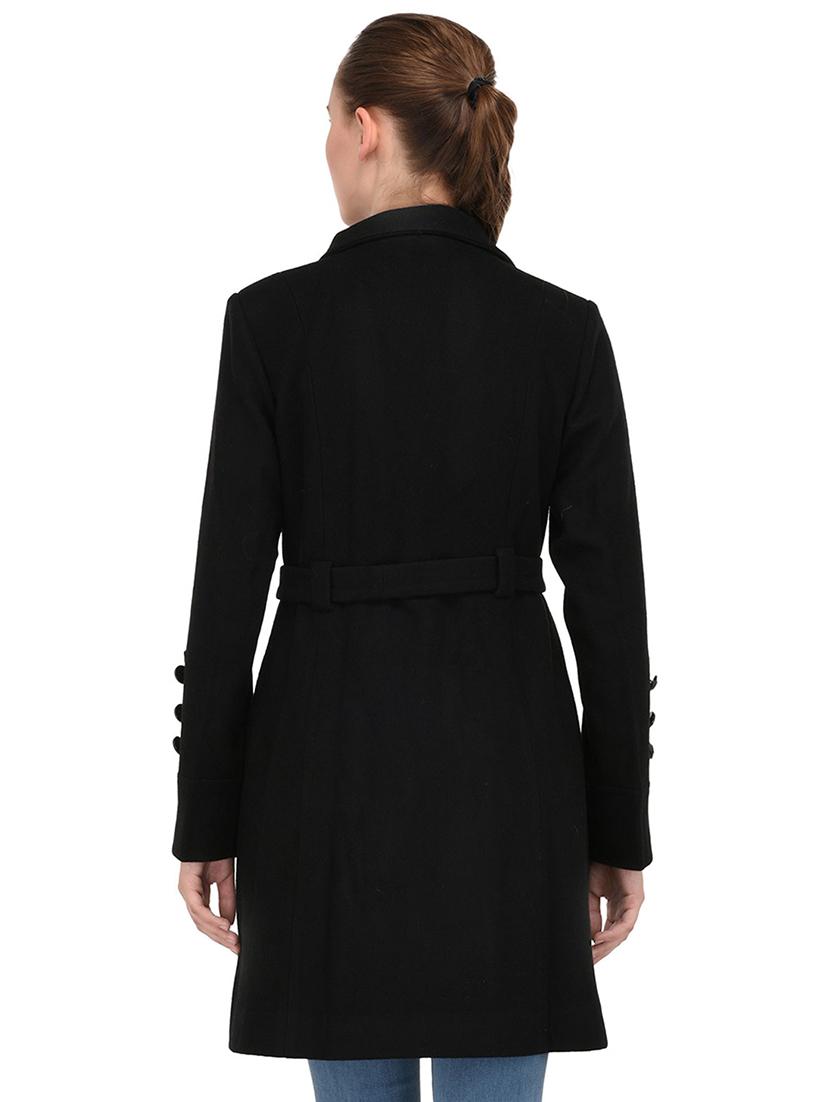 tie front lapel neck overcoat - 16596013 - Zoom Image - 3