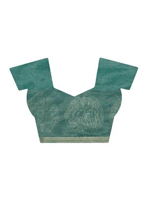 solid borederd banarasi saree with blouse - 16596356 - Standard Image - 3