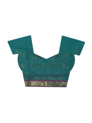 solid borederd banarasi saree with blouse - 16596358 - Standard Image - 3